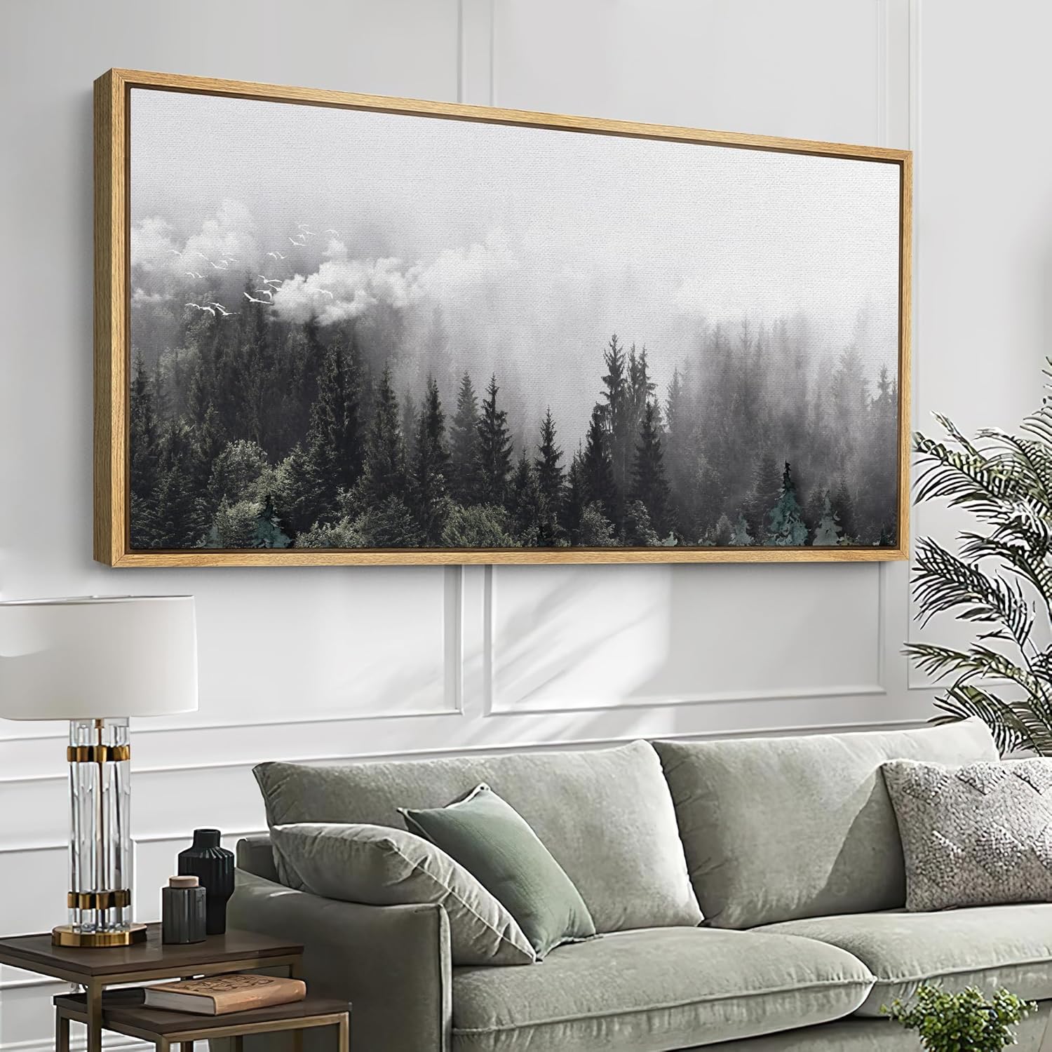 Drop shipping Mystic Forest Misty Pine Tree Landscape Illustrations Modern Art  Living Room, Bedroom, Office