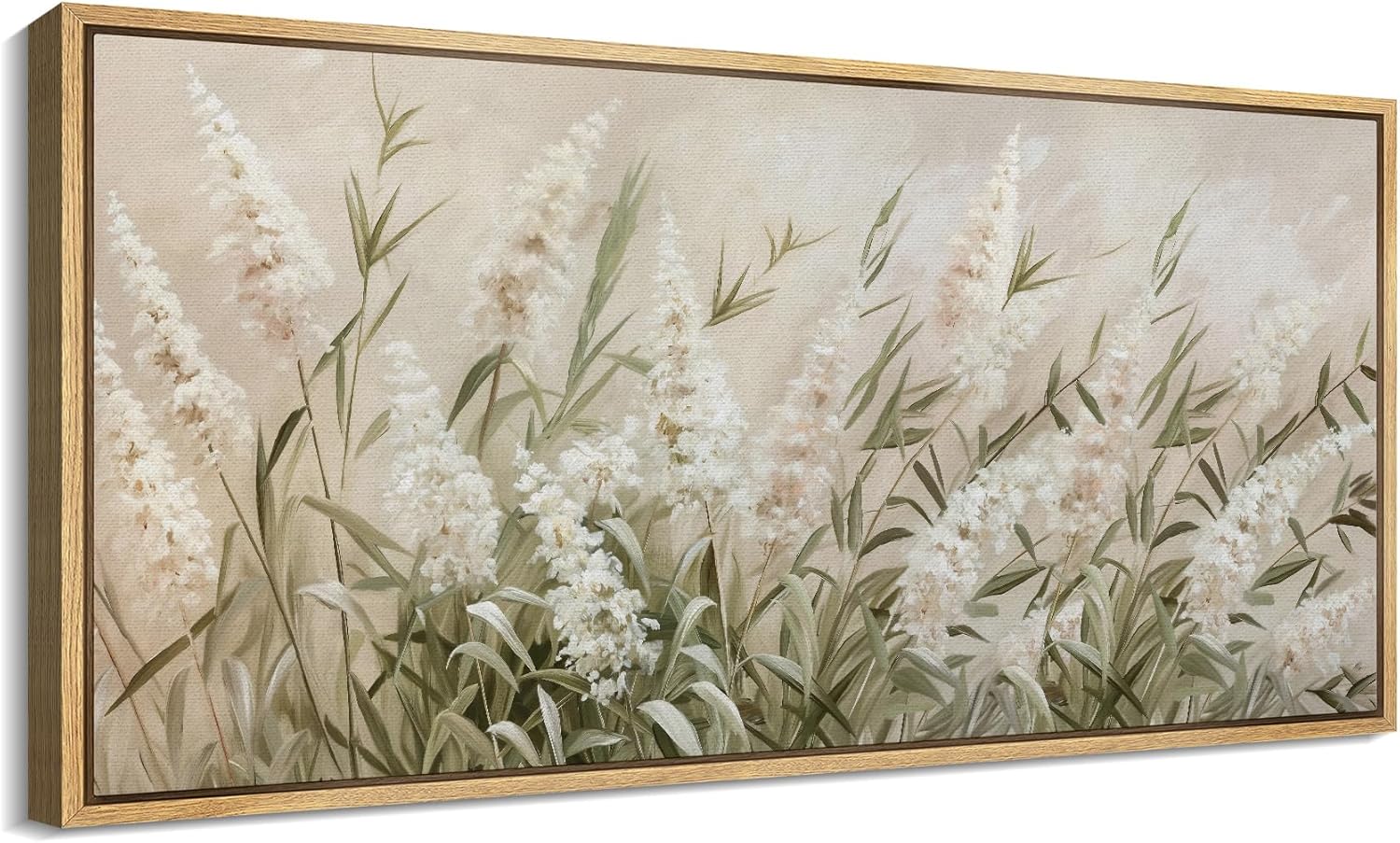 Soft White Floral Field Tranquil Illustrations Modern Art Living Room, Bedroom, Office drop shipping