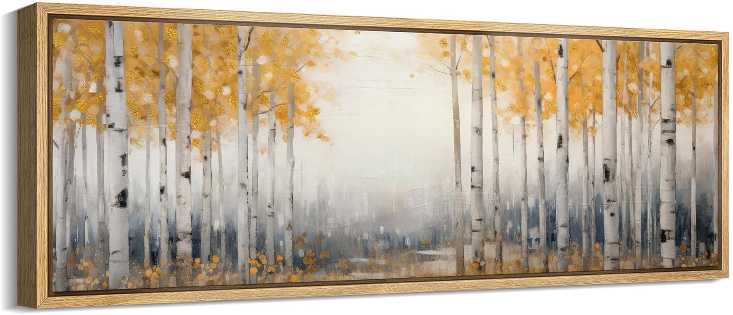 Autumn Birch Forest Golden Foliage Nature Wilderness Antique Retro Fine Art Bedroom Photo Canvas Print Dropshipping 