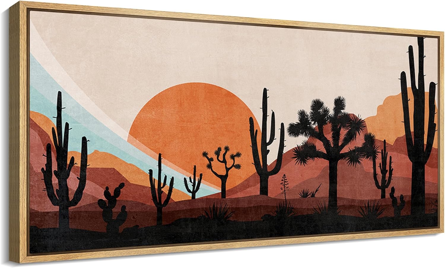 Desert Sunset with Cacti Nature Wilderness Antique Retro Fine Art  Bedroom Drop shipping