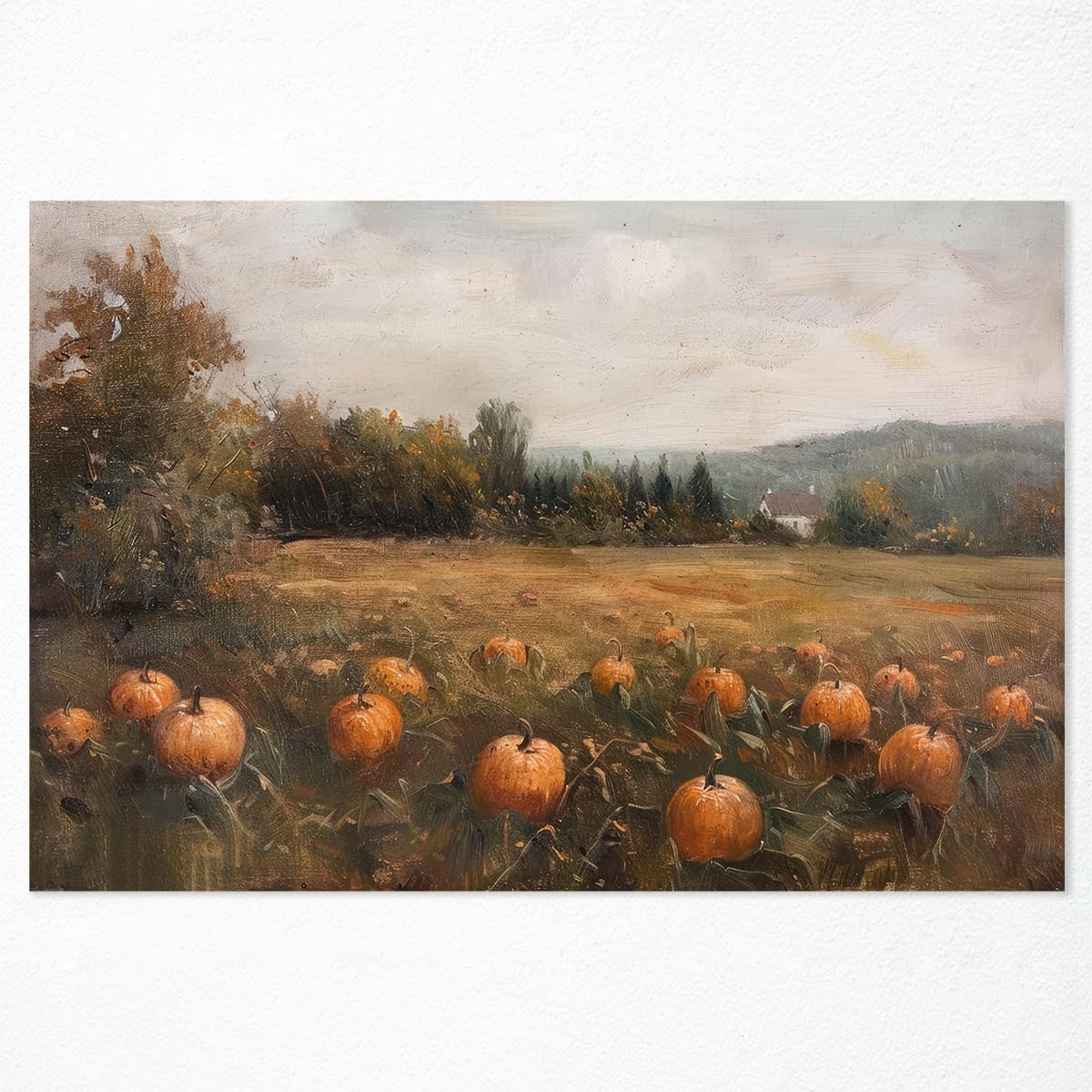 Thanksgiving Rustic Moody Vintage Pumpkin Field gift Wall Art Drop shipping