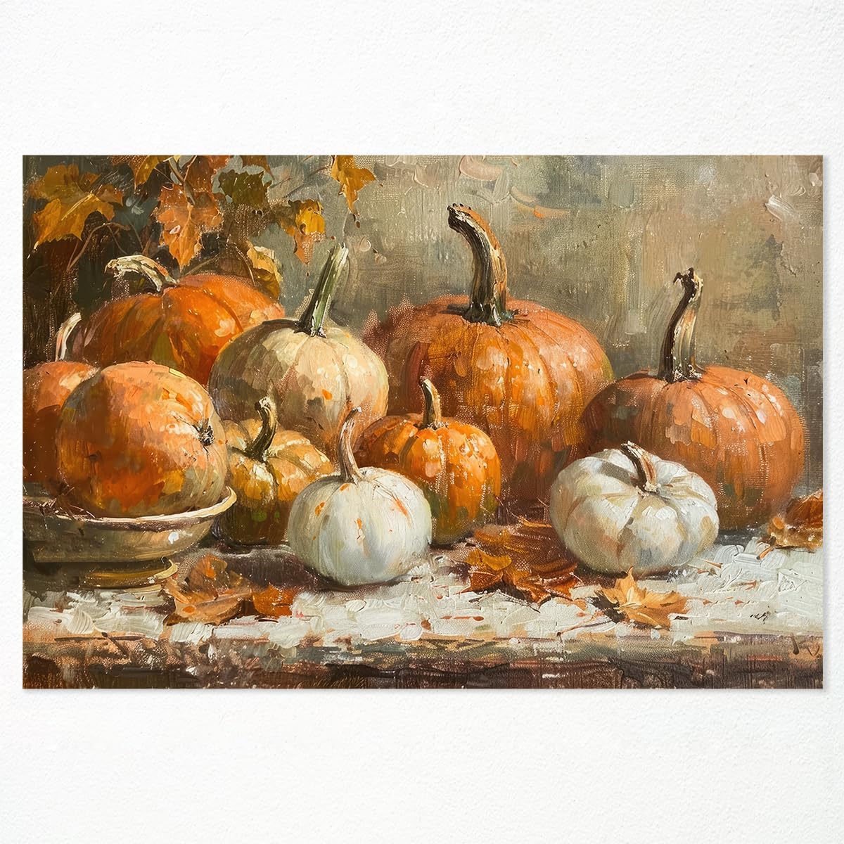  Farmhouse Cottage Thanksgiving gift Vintage Pumpkins Canvas drop shipping