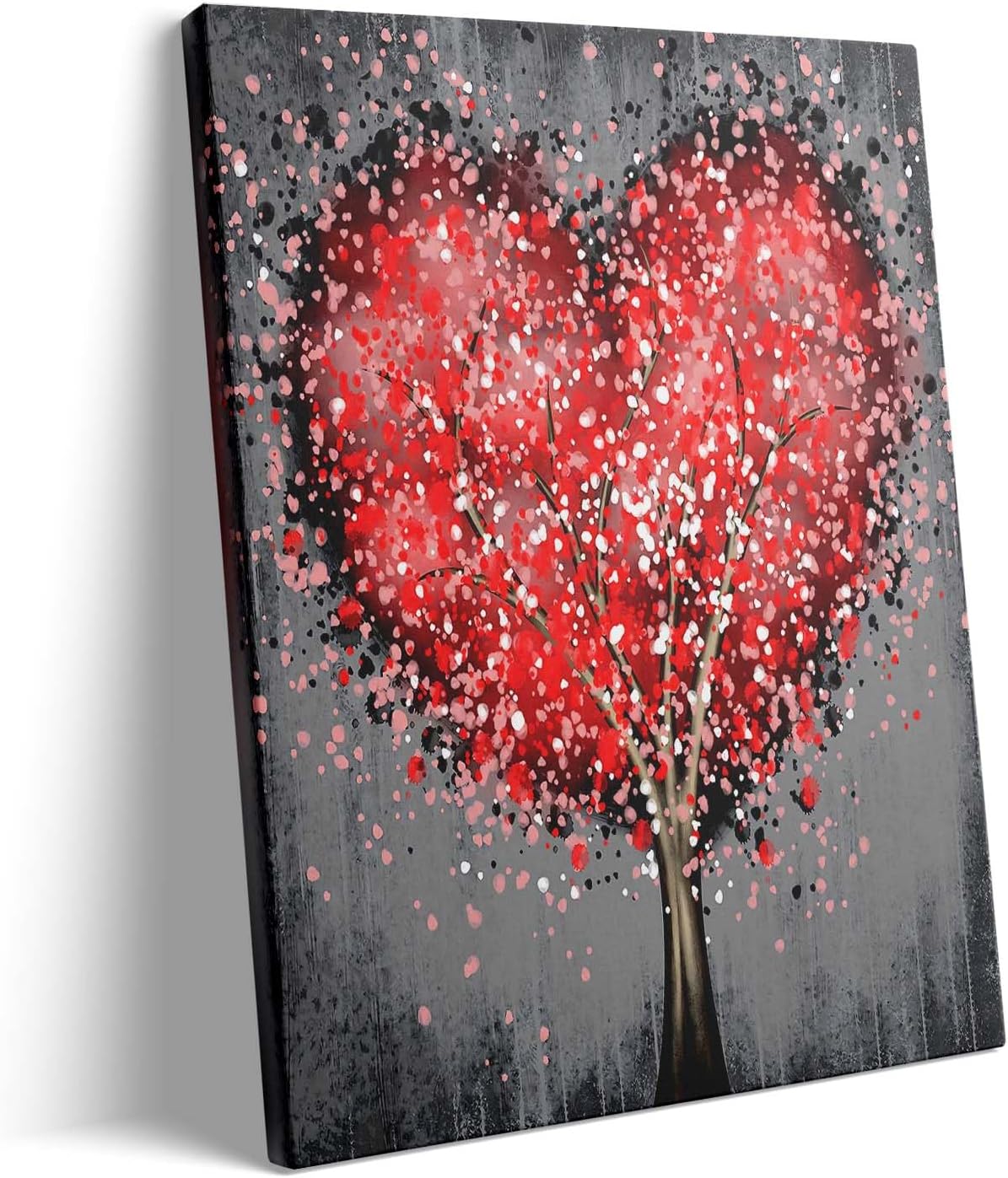   Romantic Heart-Shaped Red gift Tree Abstract Painting, Love-Inspired Artwork Drop shipping