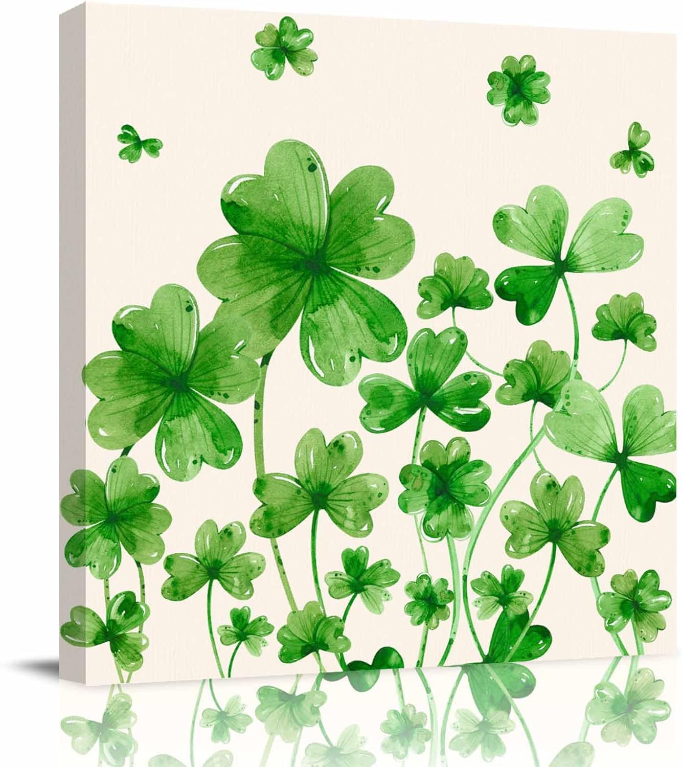 St. Patrick's Day Lucky gift Clover Oil Paintings Green Shamrock Aesthetic Canvas  Wall Art Decor drop shipping