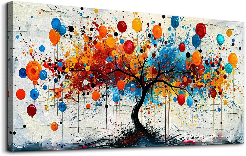  Abstract Tree Colorful Balloons gift Painting Canvas Wall Art Dropshipping