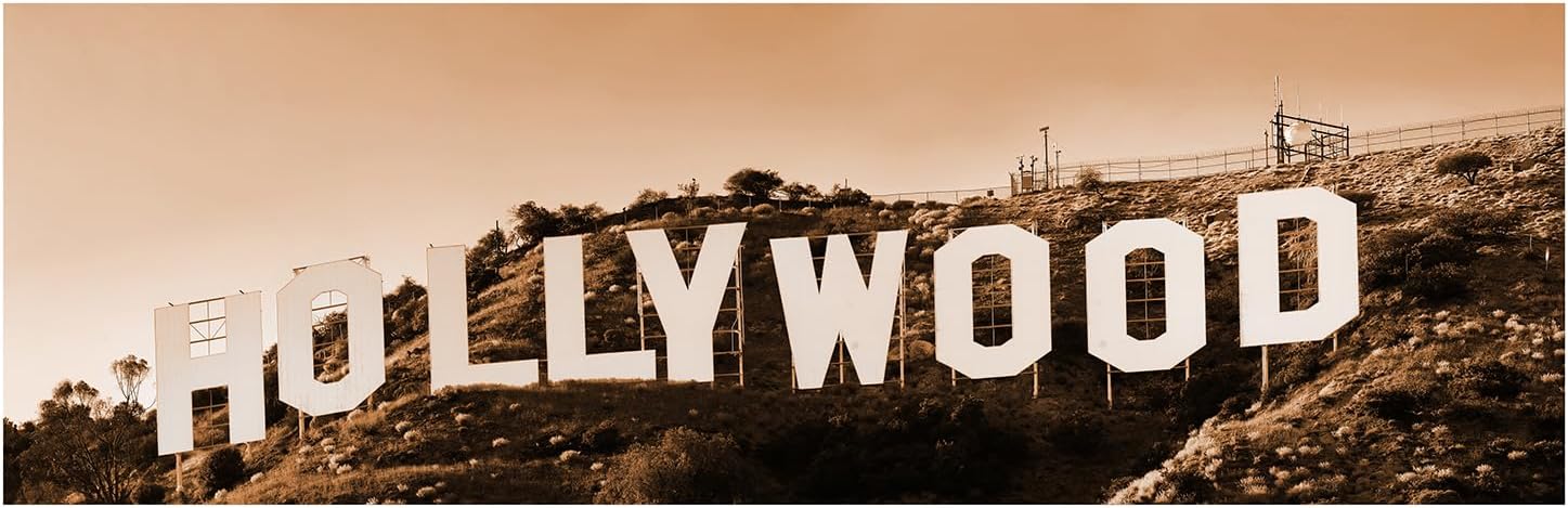 Painting Sign in Mountain gift Overlooking Los Angeles Prints On Canvas California USA Sepia Pictures Canvas Wall Art Dropshipping