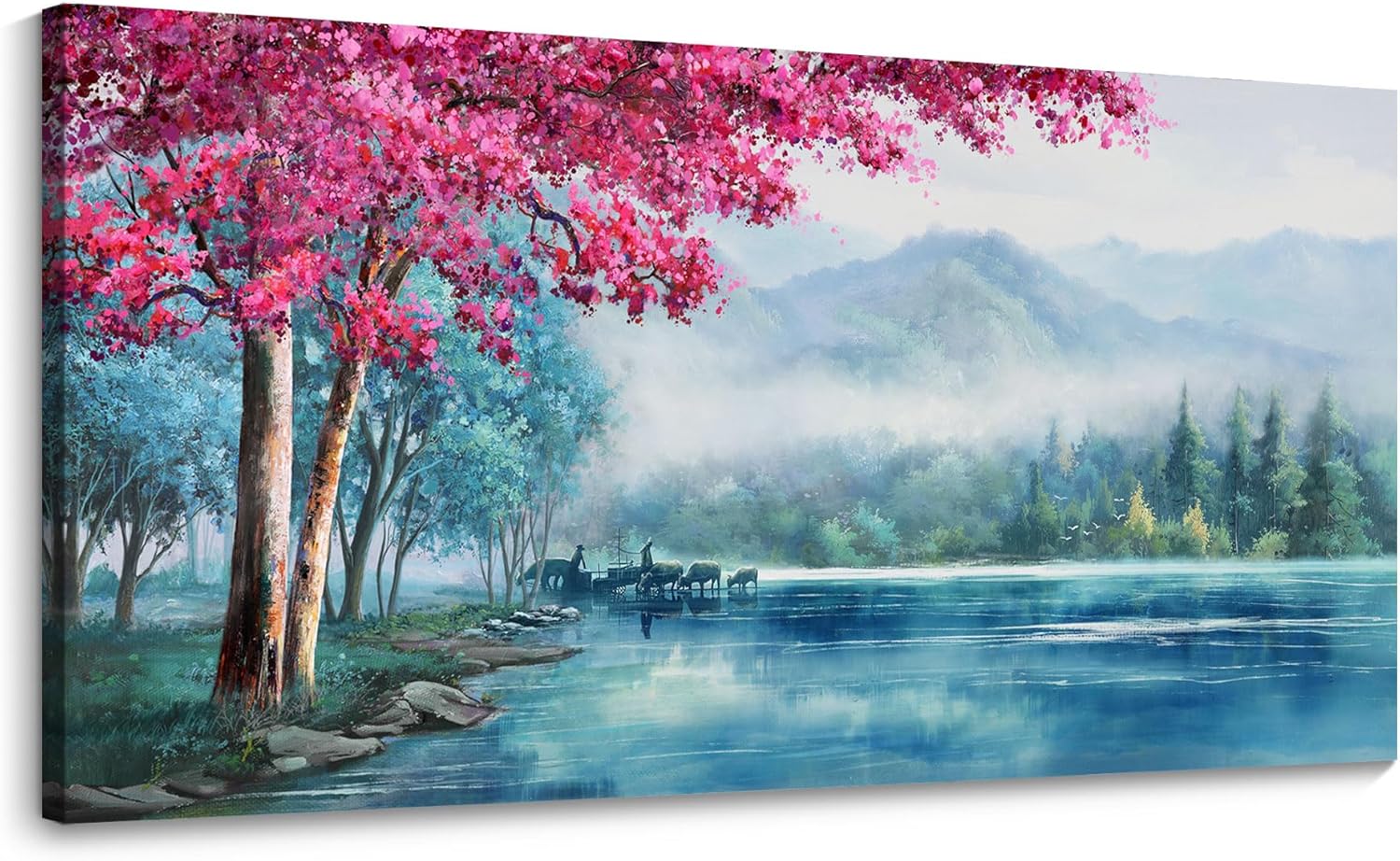  Large Mountain Lake and Tree Artwork Decor Wall Art Dropshipping