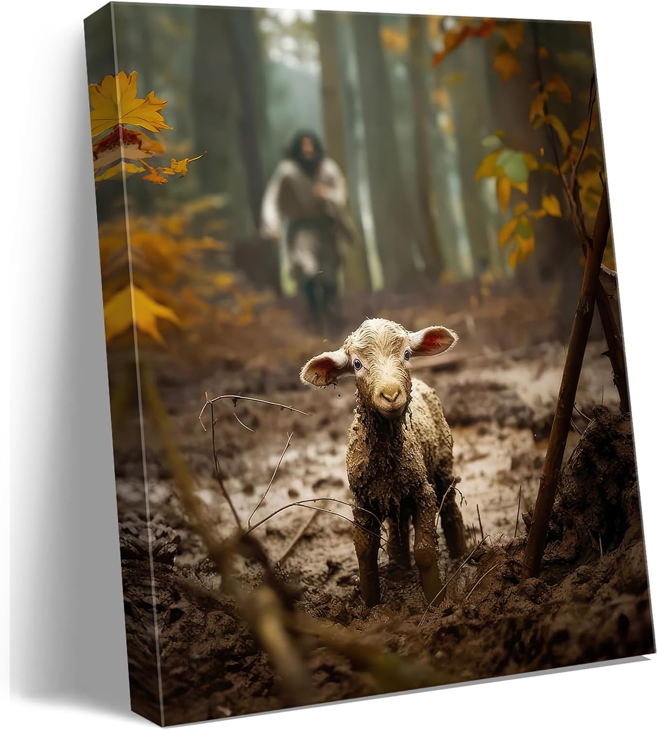 Jesus Running After Lost Lamb gift Picture Canvas Wall Art Painting Droshipping