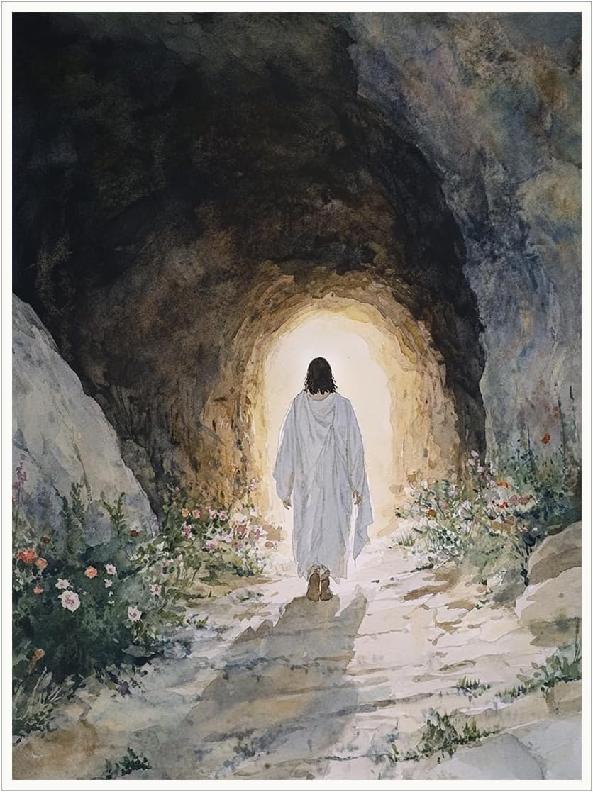  Jesus walking out of the resurrection cave Canvas Painting Print Wall Art Dropshipping