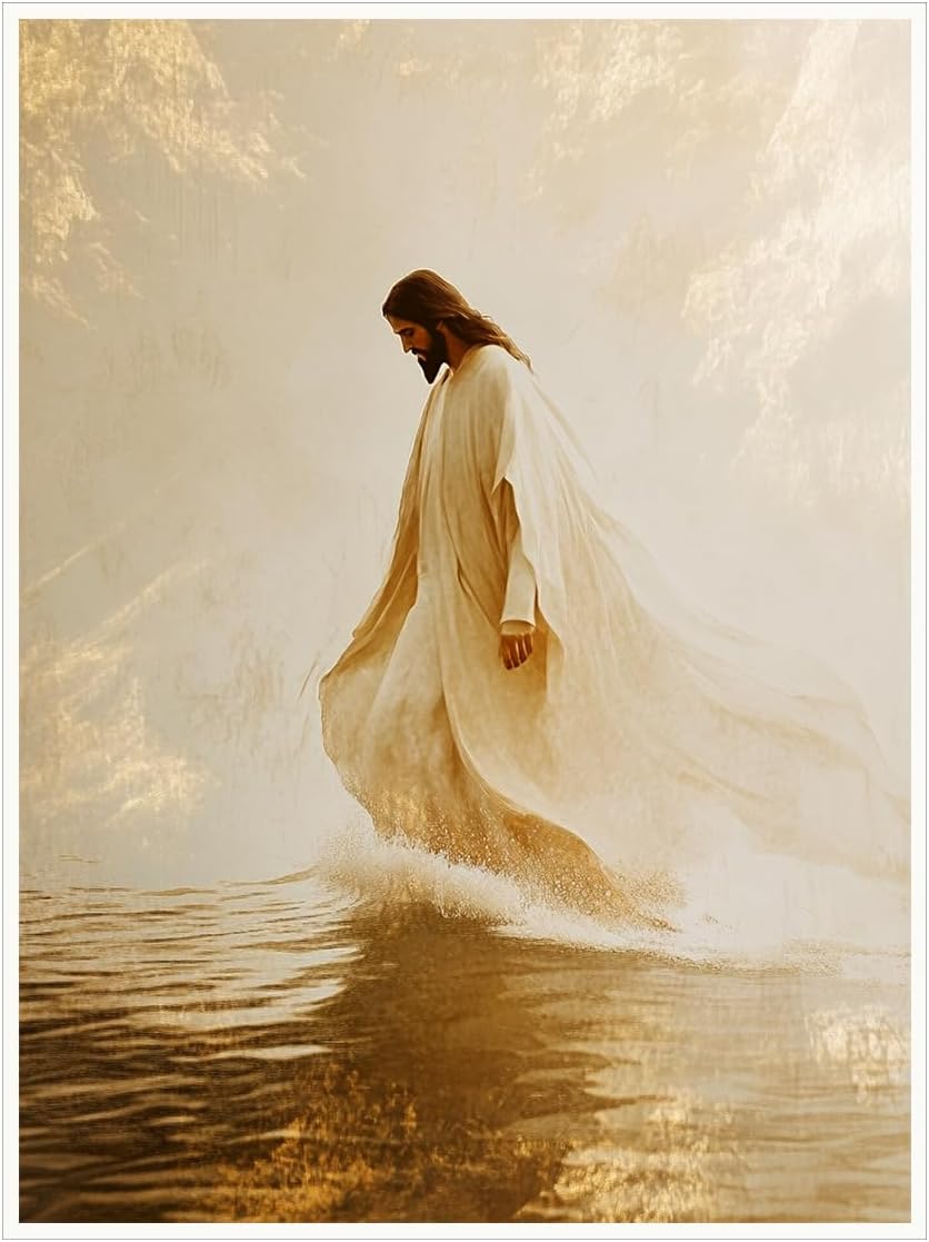 large Easter Jesus Walking on Water Canvas Wall Art drop shipping